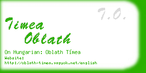 timea oblath business card